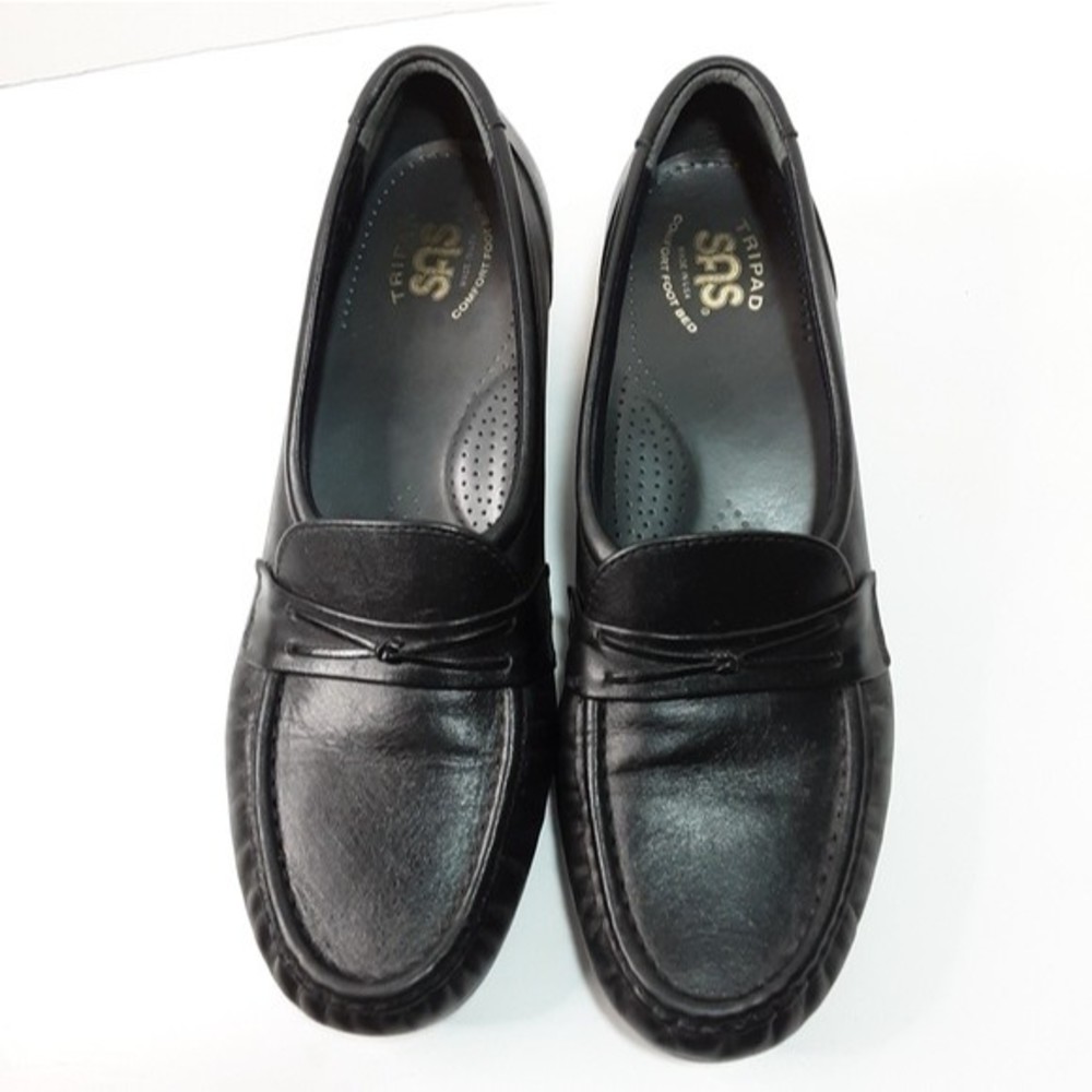 SAS Leather Wedge Loafers Slip-On Comfort Casual Chic Travel Work Shoes US 9N - Picture 4 of 8
